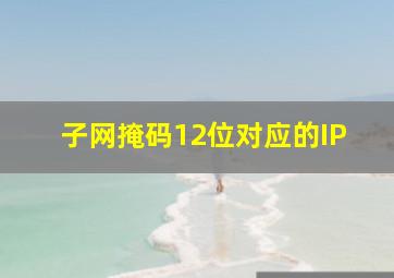 子网掩码12位对应的IP