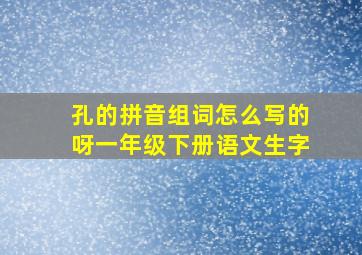 孔的拼音组词怎么写的呀一年级下册语文生字