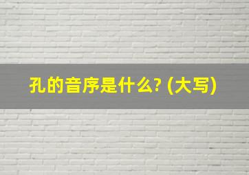 孔的音序是什么? (大写)