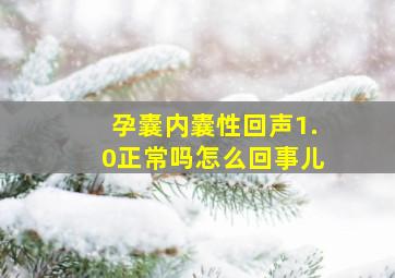 孕囊内囊性回声1.0正常吗怎么回事儿