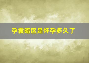 孕囊暗区是怀孕多久了