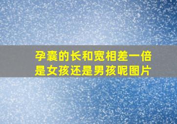 孕囊的长和宽相差一倍是女孩还是男孩呢图片