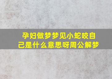 孕妇做梦梦见小蛇咬自己是什么意思呀周公解梦