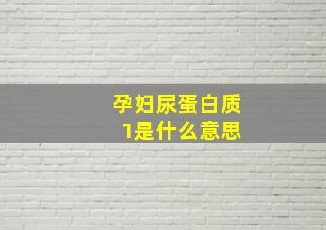 孕妇尿蛋白质+1是什么意思