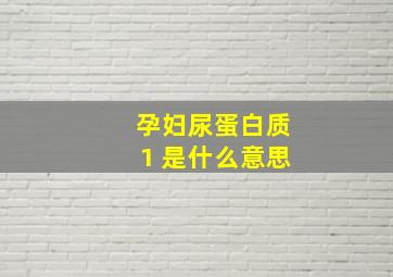 孕妇尿蛋白质1+是什么意思