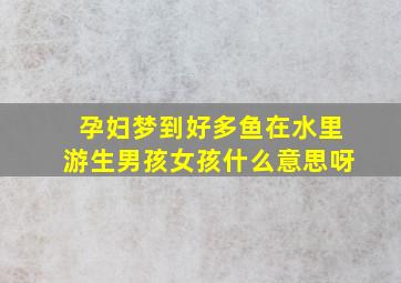 孕妇梦到好多鱼在水里游生男孩女孩什么意思呀