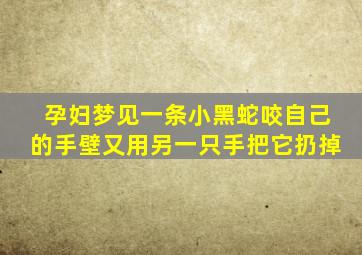 孕妇梦见一条小黑蛇咬自己的手壁又用另一只手把它扔掉