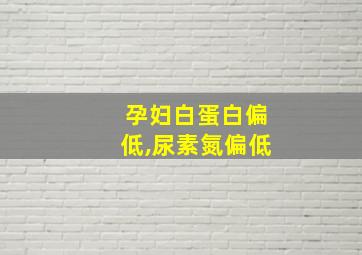 孕妇白蛋白偏低,尿素氮偏低