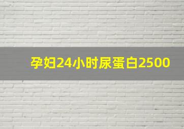 孕妇24小时尿蛋白2500