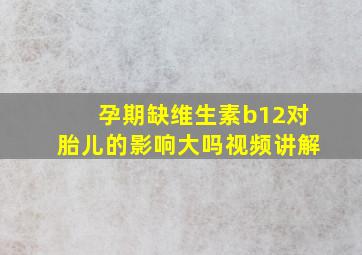 孕期缺维生素b12对胎儿的影响大吗视频讲解