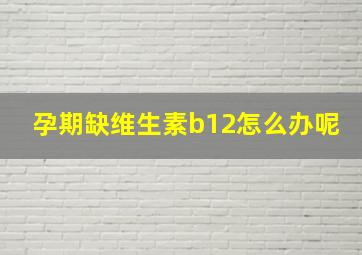 孕期缺维生素b12怎么办呢