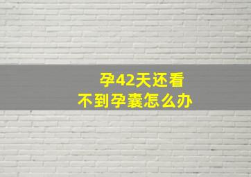 孕42天还看不到孕囊怎么办