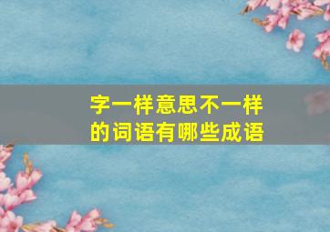 字一样意思不一样的词语有哪些成语