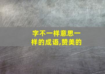 字不一样意思一样的成语,赞美的