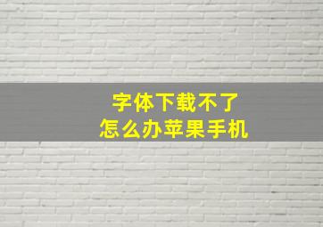 字体下载不了怎么办苹果手机