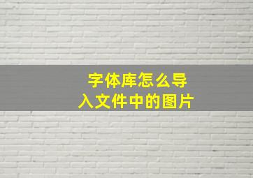 字体库怎么导入文件中的图片