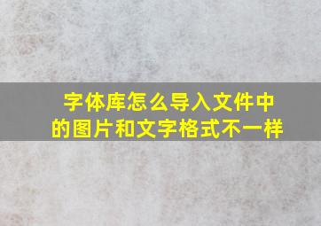 字体库怎么导入文件中的图片和文字格式不一样