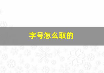 字号怎么取的