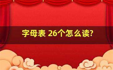 字母表 26个怎么读?