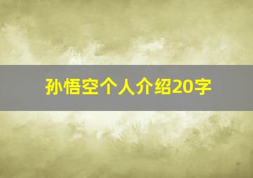 孙悟空个人介绍20字