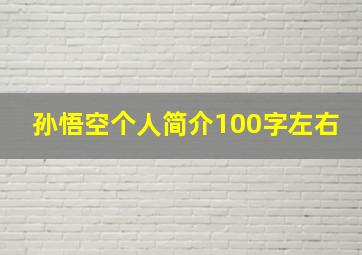 孙悟空个人简介100字左右