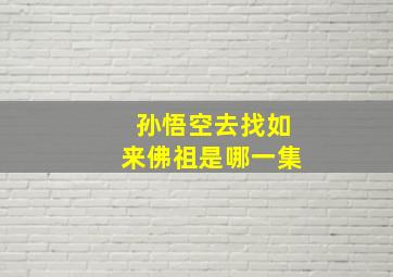 孙悟空去找如来佛祖是哪一集