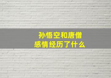 孙悟空和唐僧感情经历了什么