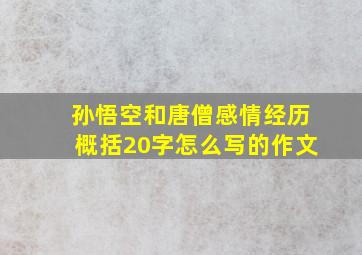 孙悟空和唐僧感情经历概括20字怎么写的作文