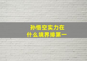 孙悟空实力在什么境界排第一