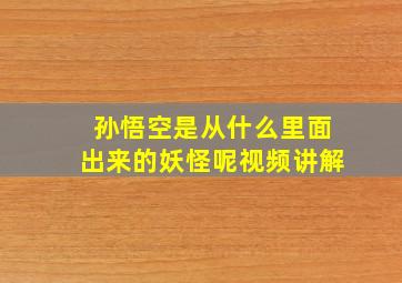 孙悟空是从什么里面出来的妖怪呢视频讲解