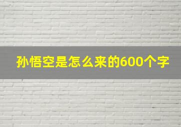 孙悟空是怎么来的600个字