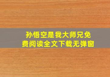 孙悟空是我大师兄免费阅读全文下载无弹窗