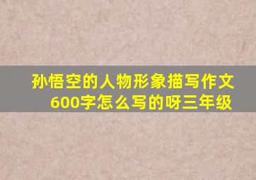 孙悟空的人物形象描写作文600字怎么写的呀三年级