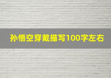 孙悟空穿戴描写100字左右