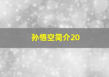 孙悟空简介20