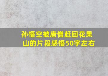 孙悟空被唐僧赶回花果山的片段感悟50字左右