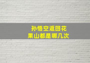 孙悟空返回花果山都是哪几次