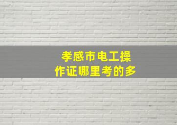 孝感市电工操作证哪里考的多