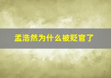 孟浩然为什么被贬官了