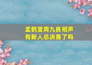 孟鹤堂周九良相声有新人总决赛了吗