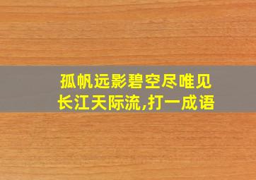 孤帆远影碧空尽唯见长江天际流,打一成语