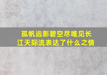 孤帆远影碧空尽唯见长江天际流表达了什么之情