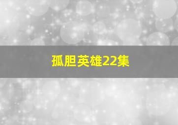 孤胆英雄22集