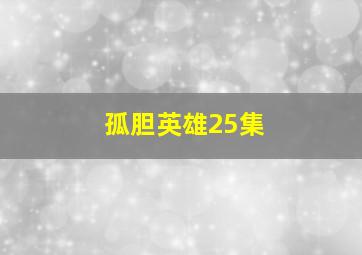 孤胆英雄25集