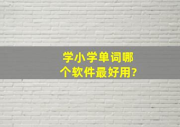 学小学单词哪个软件最好用?