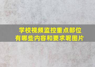 学校视频监控重点部位有哪些内容和要求呢图片