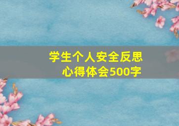 学生个人安全反思心得体会500字