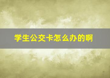 学生公交卡怎么办的啊