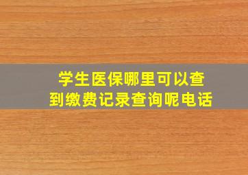 学生医保哪里可以查到缴费记录查询呢电话