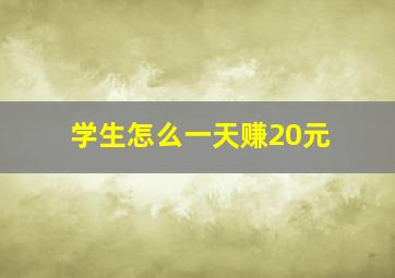 学生怎么一天赚20元